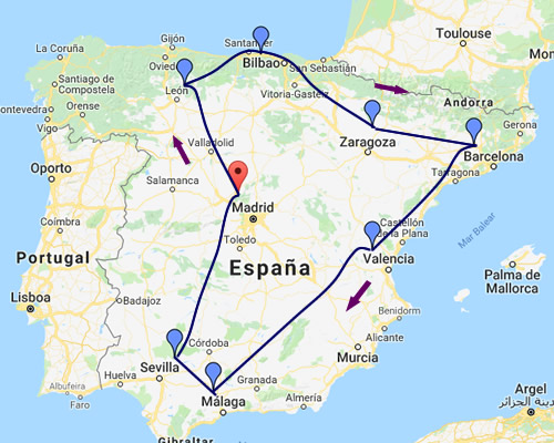 ESPAÑA EN AUTO MAPA