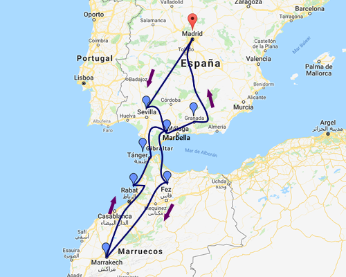 Marruecos y Andalucía MAPA