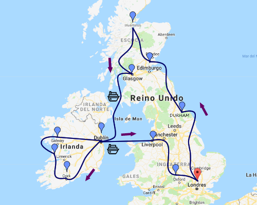 ACOMPAÑADA REINO UNIDO + IRLANDA MAPA